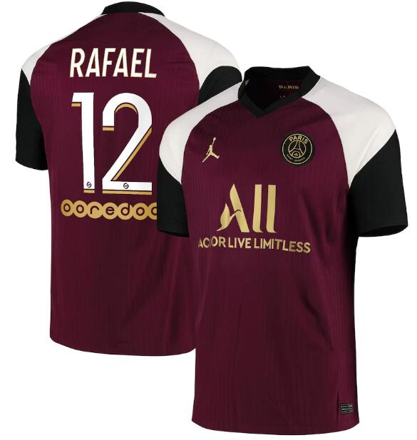 PSG Football Kit Third Soccer Jersey Rafael 12 2020/21